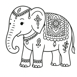 Desenho de Elefantes para colorir