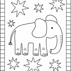 Desenho de Elefantes para colorir