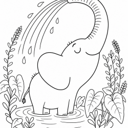 Desenho de Elefantes para colorir