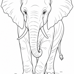Desenho de Elefantes para colorir