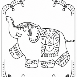 Desenho de Elefantes para colorir