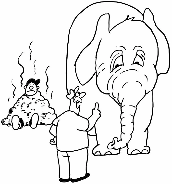 Desenho de Elefantes para colorir