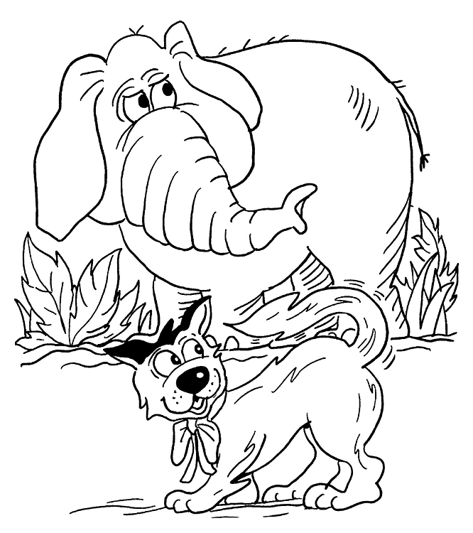 Desenho de Elefantes para colorir