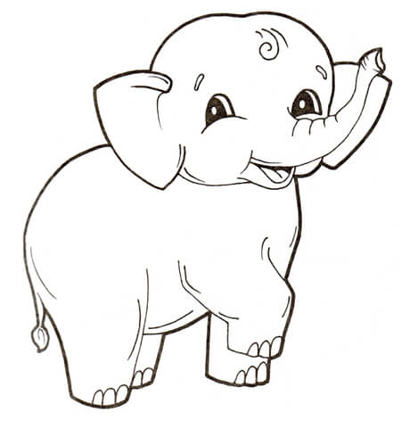Desenho de Elefantes para colorir
