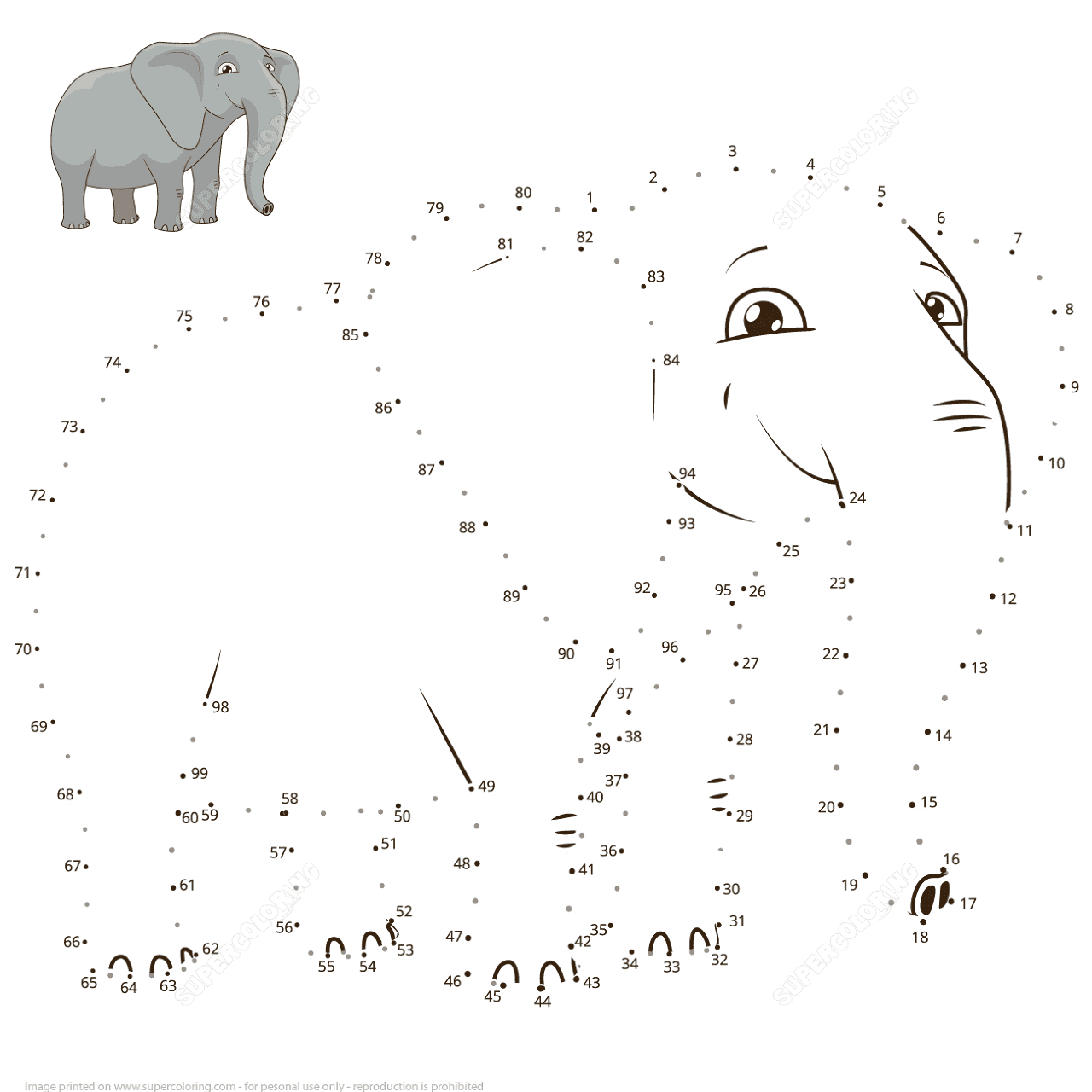 Desenho de Elefantes para colorir