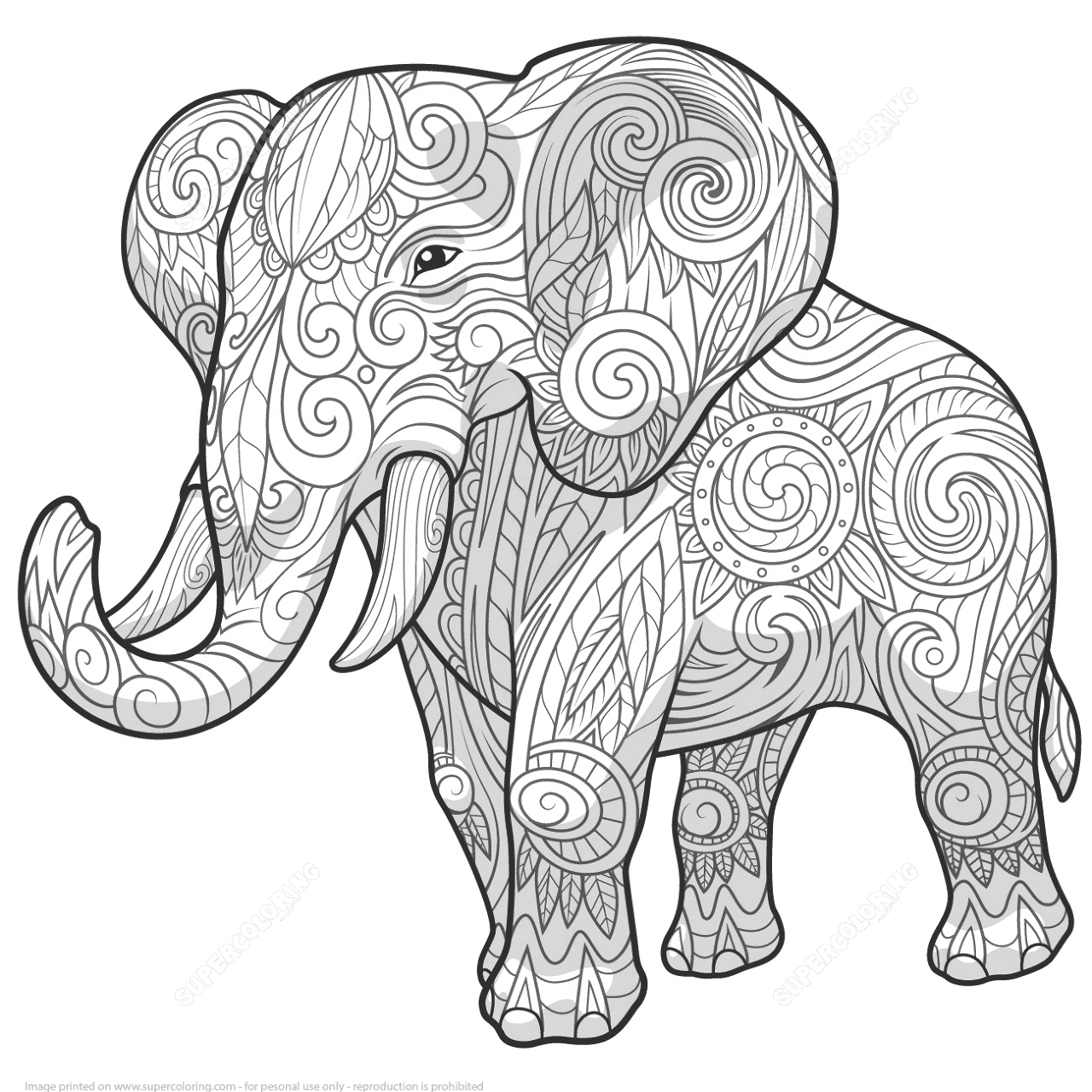 Desenho de Elefantes para colorir