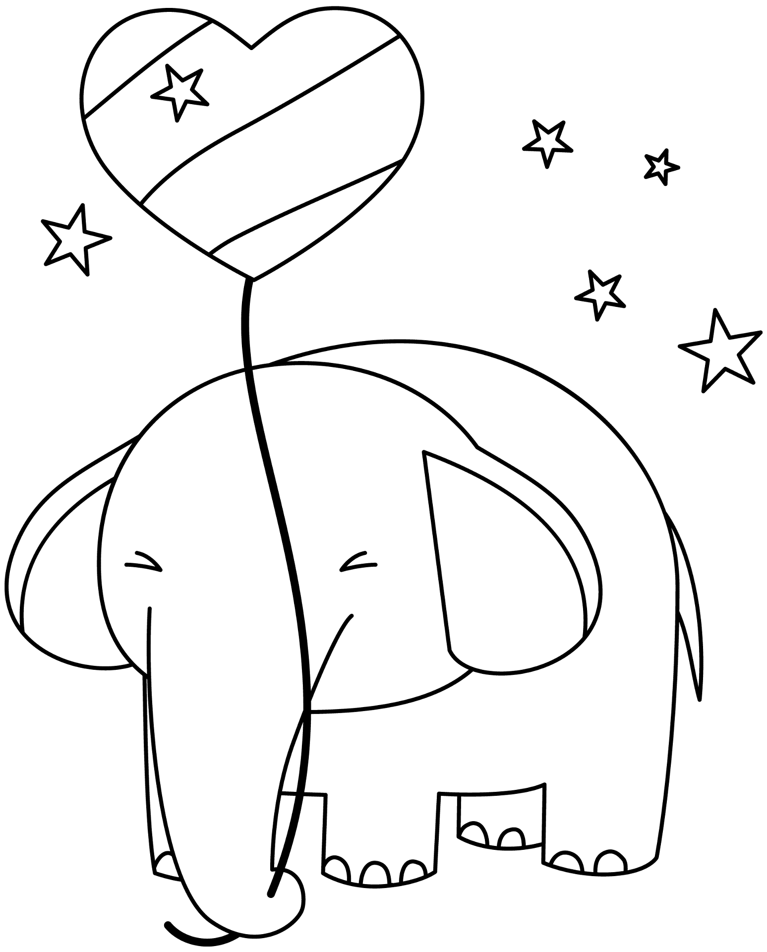 Desenho de Elefantes para colorir