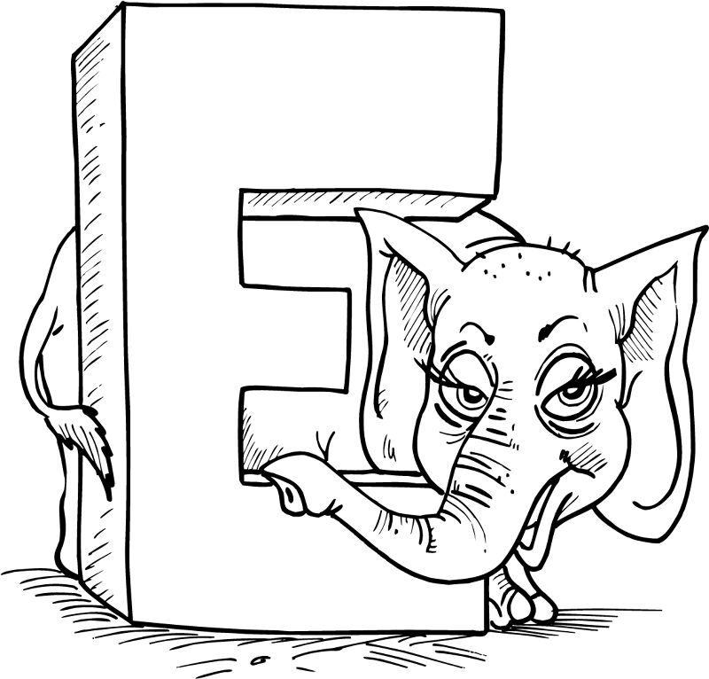 Desenho de Elefantes para colorir