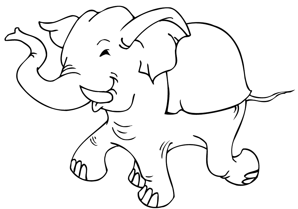 Desenho de Elefantes para colorir