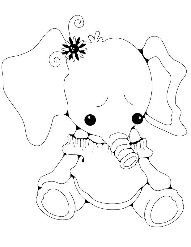 Desenho de Elefantes para colorir