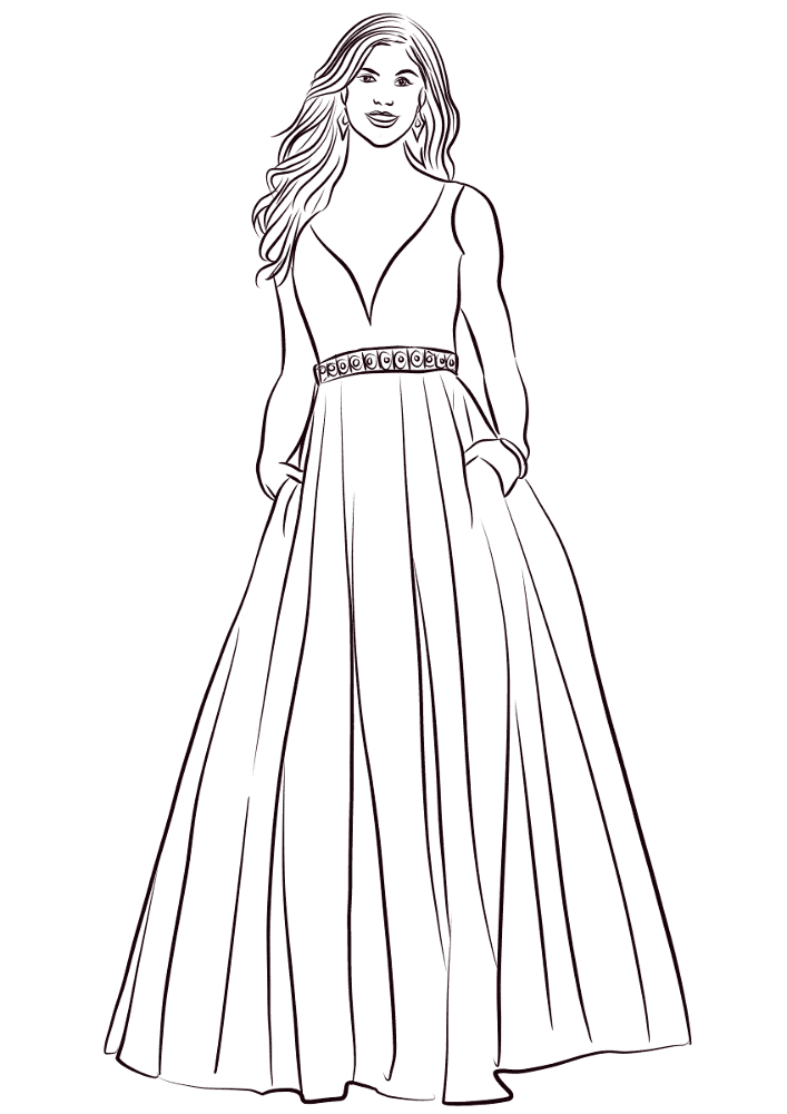 Desenho de Elegante para colorir e imprimir: número 4