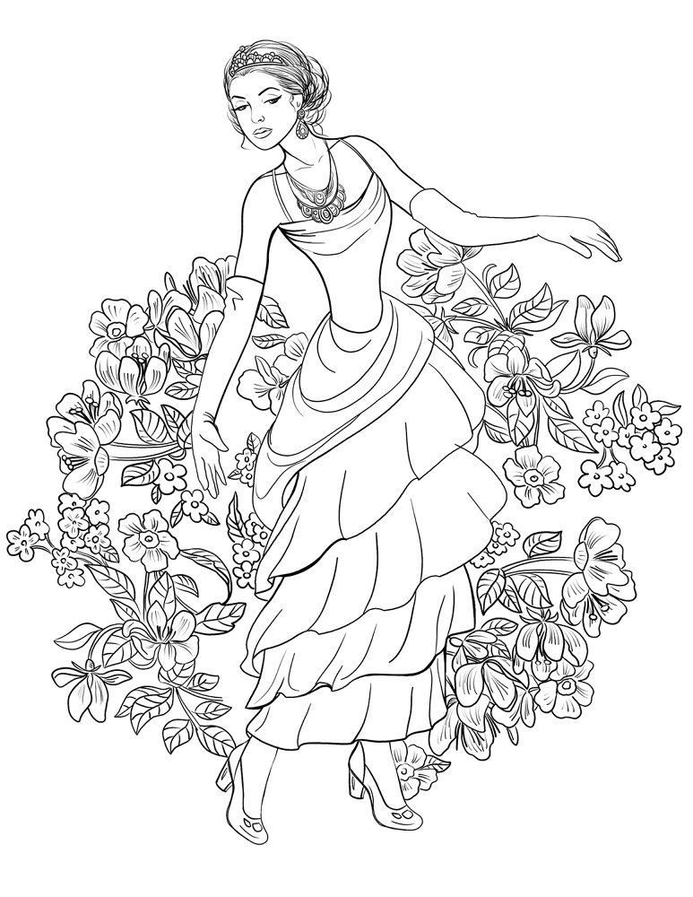 Desenho de Elegante para colorir e imprimir: número 10