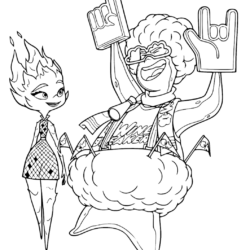 Desenho de Elementos para colorir e imprimir: número 1