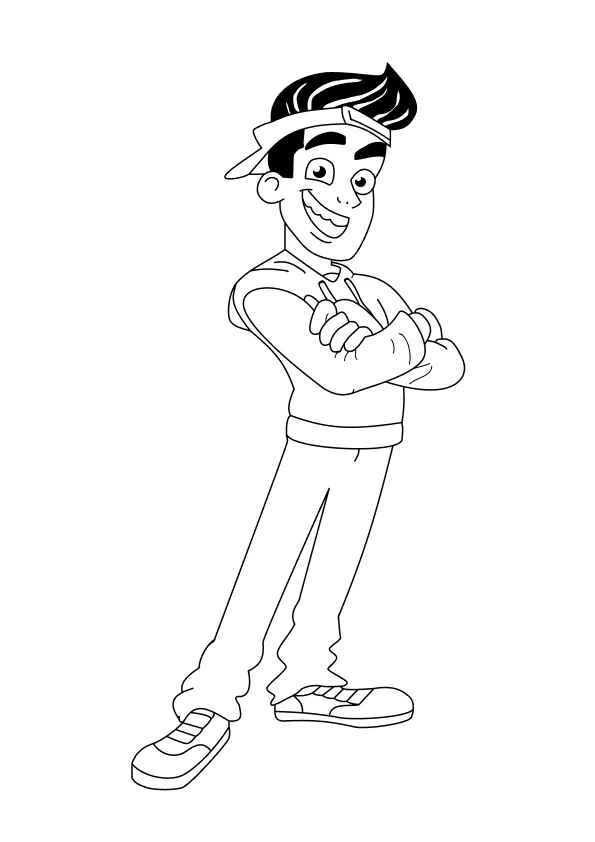 Desenho de Enaldinho para colorir e imprimir: número 1