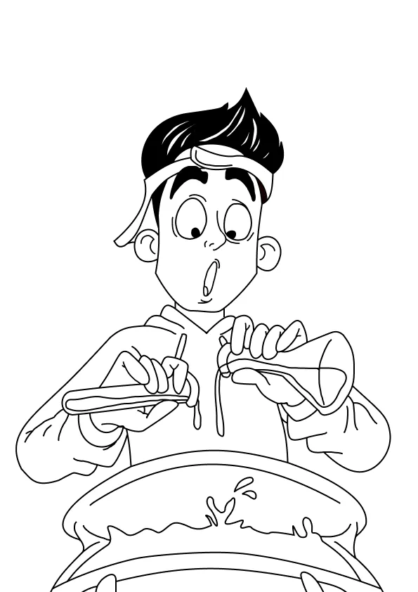 Desenho de Enaldinho para colorir e imprimir: número 2