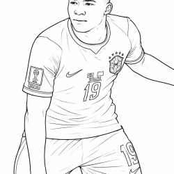 Desenho de Endrick para colorir e imprimir: número 4