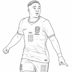 Desenho de Endrick para colorir e imprimir: número 5