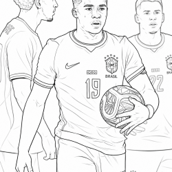 Desenho de Endrick para colorir e imprimir: número 6