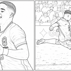 Desenho de Endrick para colorir e imprimir: número 7