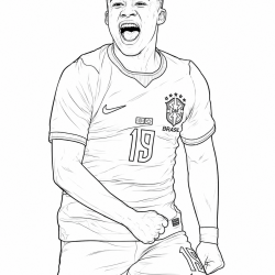 Desenho de Endrick para colorir e imprimir: número 10