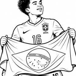 Desenho de Endrick para colorir e imprimir: número 11
