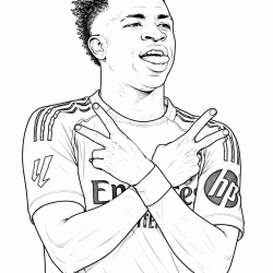Desenho de Endrick para colorir e imprimir: número 15