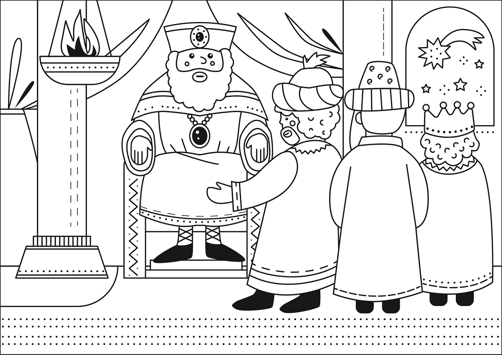 Desenho de Epifania Do Senhor para colorir e imprimir: número 3