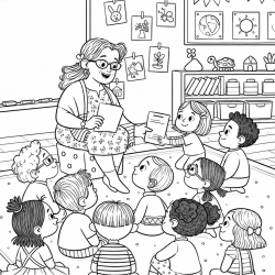 Desenho de Escola para colorir e imprimir: número 6