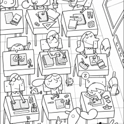 Desenho de Escola para colorir e imprimir: número 7