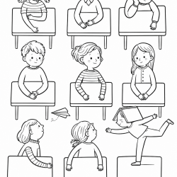 Desenho de Escola para colorir e imprimir: número 8