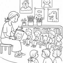 Desenho de Escola para colorir e imprimir: número 9