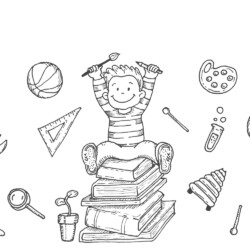 Desenho de Escola para colorir e imprimir: número 12