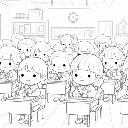 Desenho de Escola para colorir e imprimir: número 19