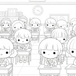 Desenho de Escola para colorir e imprimir: número 20