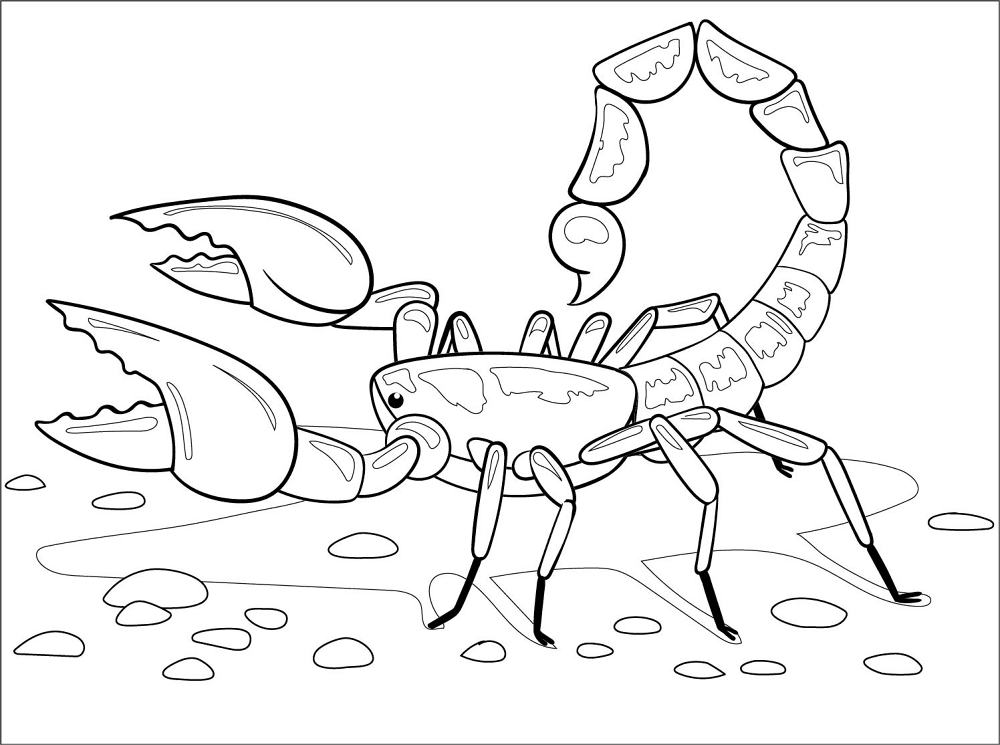 Desenho de Escorpiões para colorir e imprimir: número 3