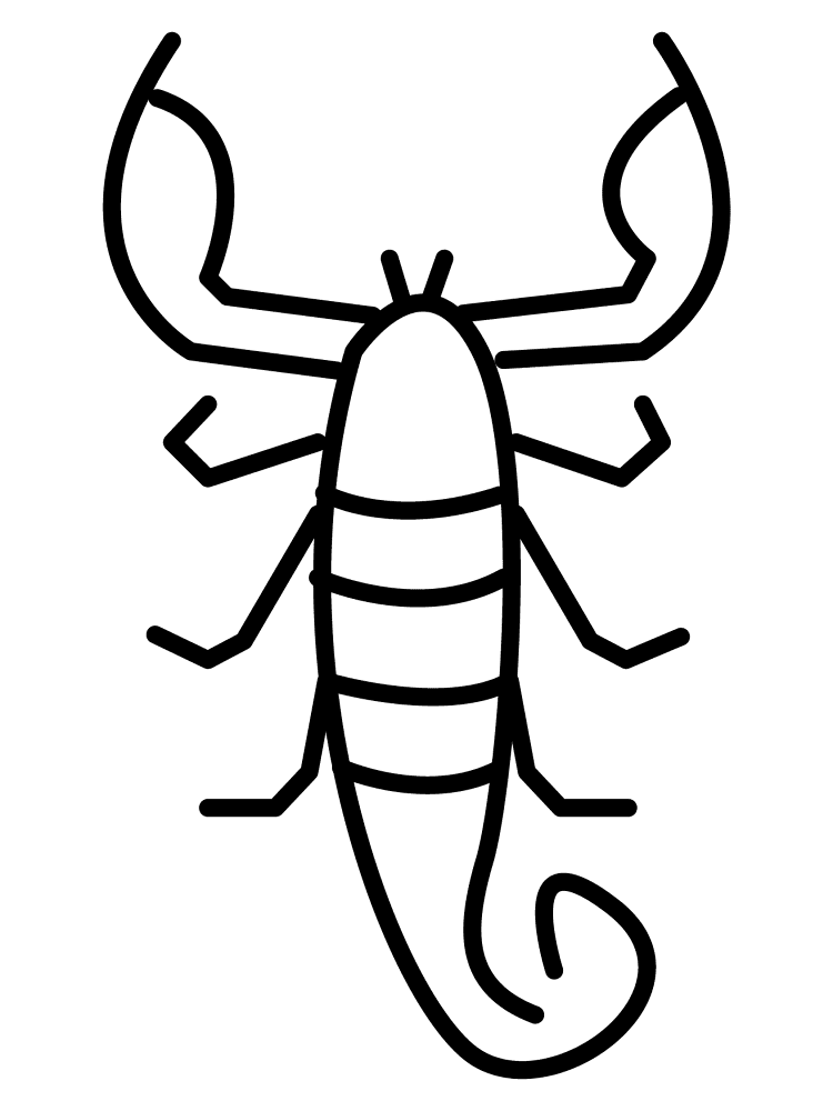 Desenho de Escorpiões para colorir e imprimir: número 4