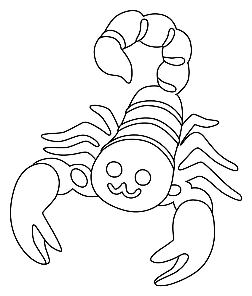 Desenho de Escorpiões para colorir e imprimir: número 7