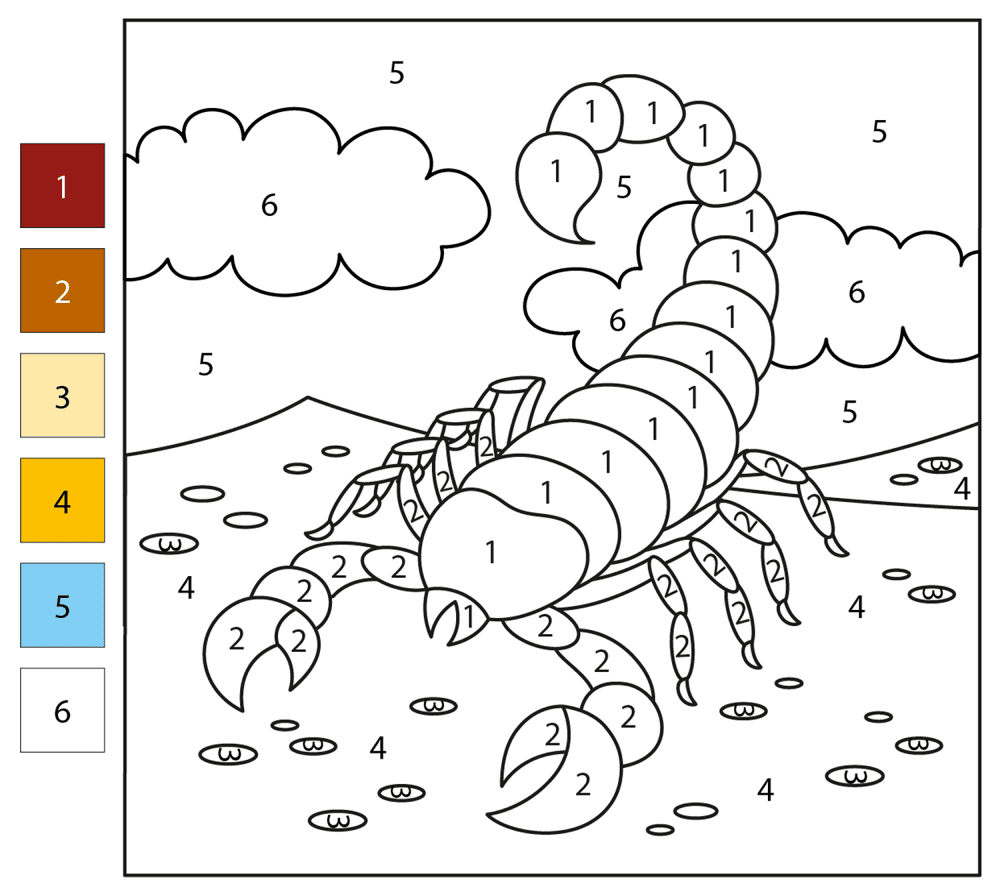 Desenho de Escorpiões para colorir e imprimir: número 9