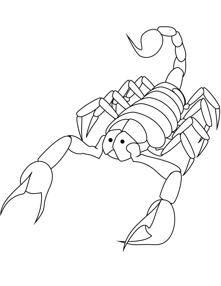 Desenho de Escorpiões para colorir e imprimir: número 12