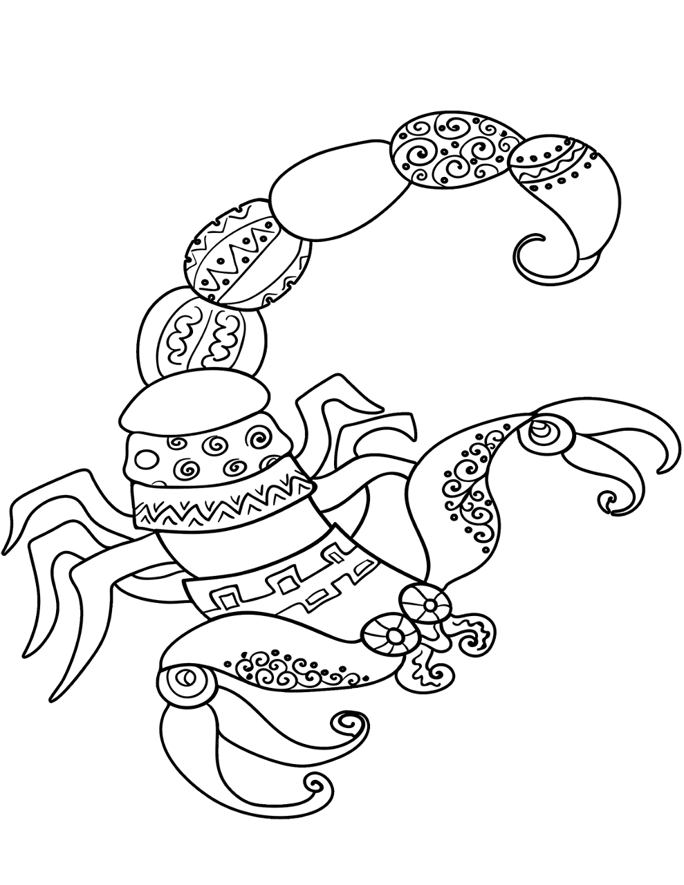Desenho de Escorpiões para colorir e imprimir: número 17