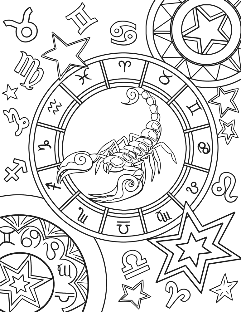 Desenho de Escorpiões para colorir e imprimir: número 18