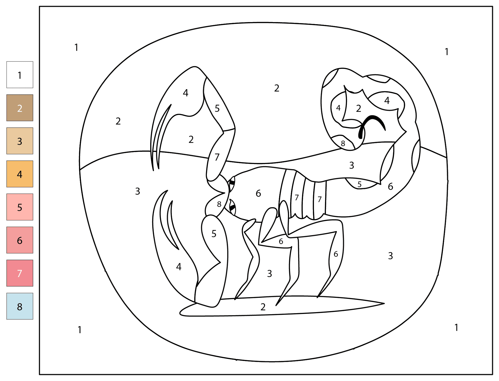 Desenho de Escorpiões para colorir e imprimir: número 19