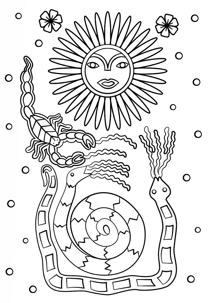 Desenho de Escorpiões para colorir e imprimir: número 22