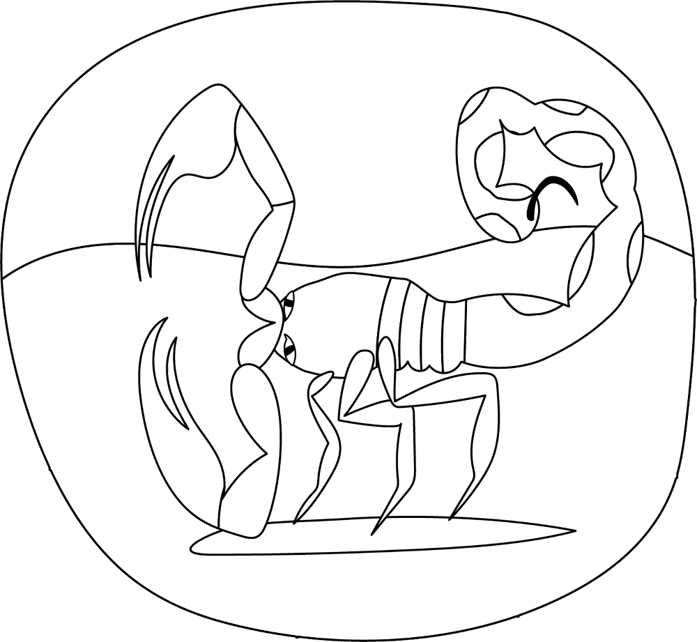 Desenho de Escorpiões para colorir e imprimir: número 24