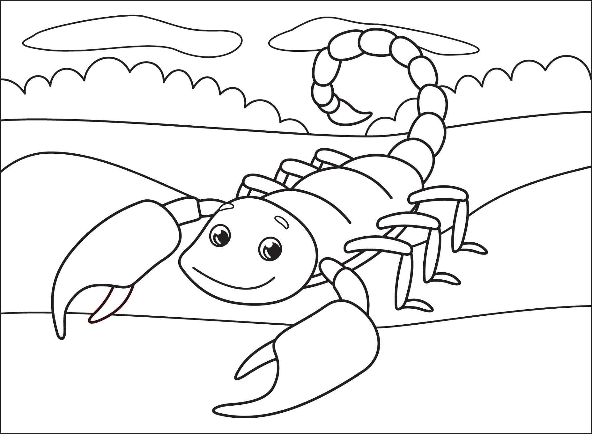 Desenho de Escorpiões para colorir e imprimir: número 32