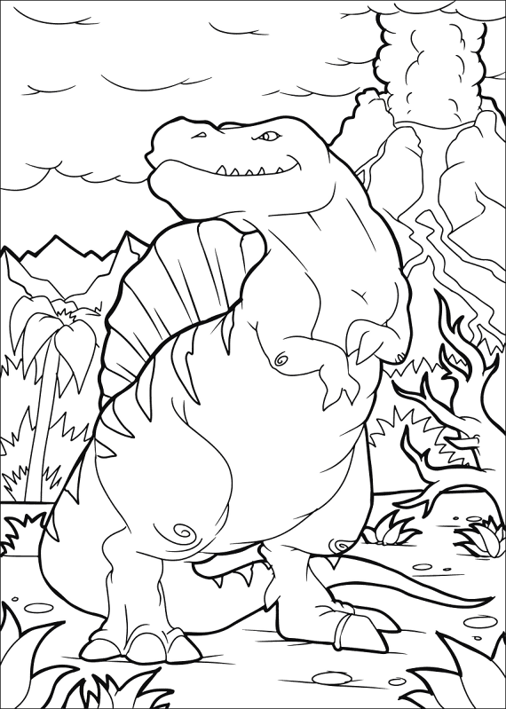 Desenho de Espinossauro para colorir e imprimir: número 2