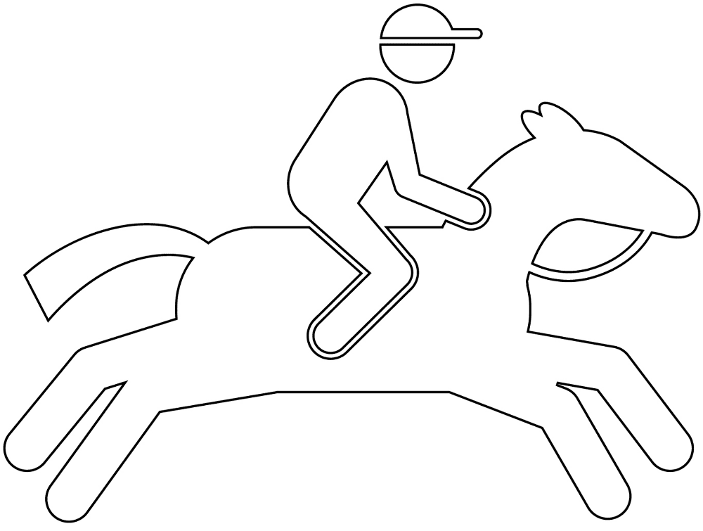 Desenho de Esportes Equestres para colorir e imprimir: número 2