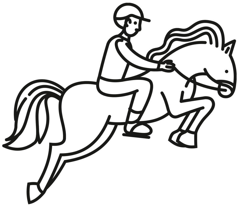 Desenho de Esportes Equestres para colorir e imprimir: número 3