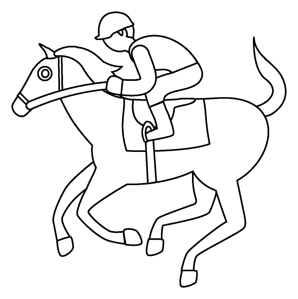 Desenho de Esportes Equestres para colorir e imprimir: número 4