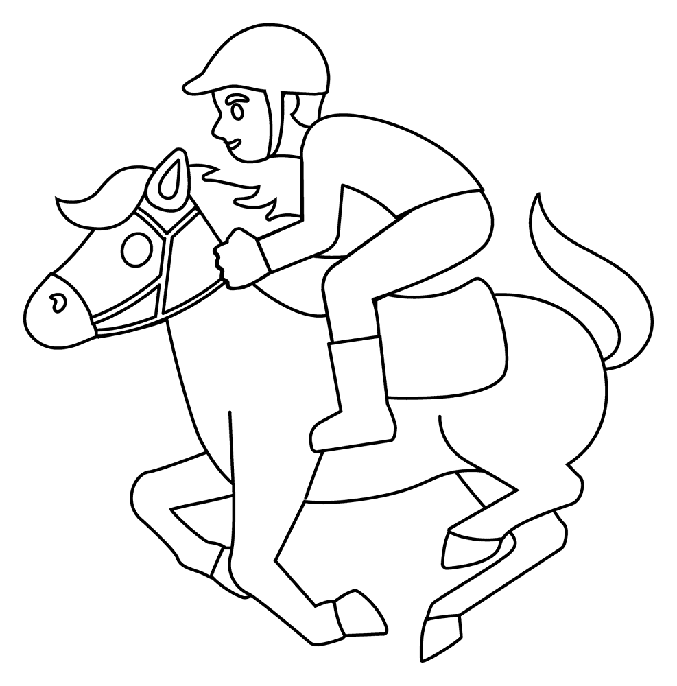 Desenho de Esportes Equestres para colorir e imprimir: número 5